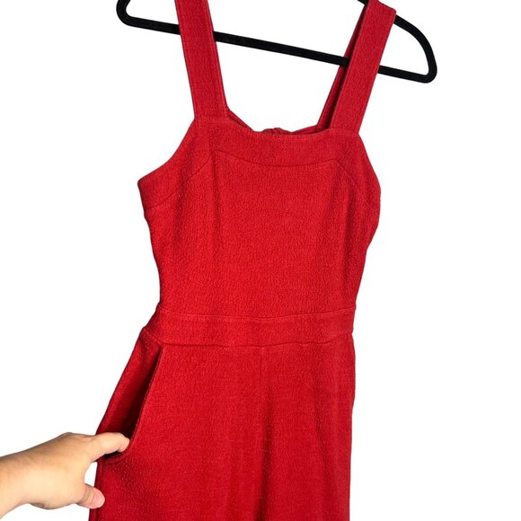 Madewell Texture & Thread Apron Bow-Back Jumpsuit Size 2 Crop Wide Leg - Picture 6 of 10